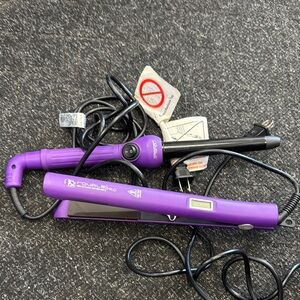 Royale Pro Hair Straightener and Curling Wand Set - Purple